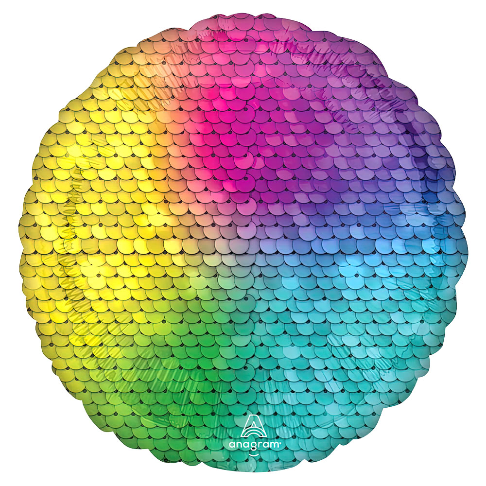 Läs mer om Folieballong Paljetter Regnbågsfärger