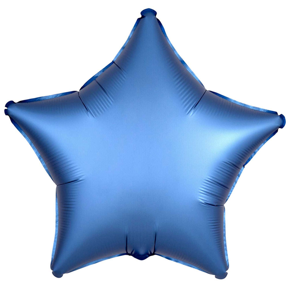 Läs mer om Folieballong Stjärna Azure Blå Satinluxe