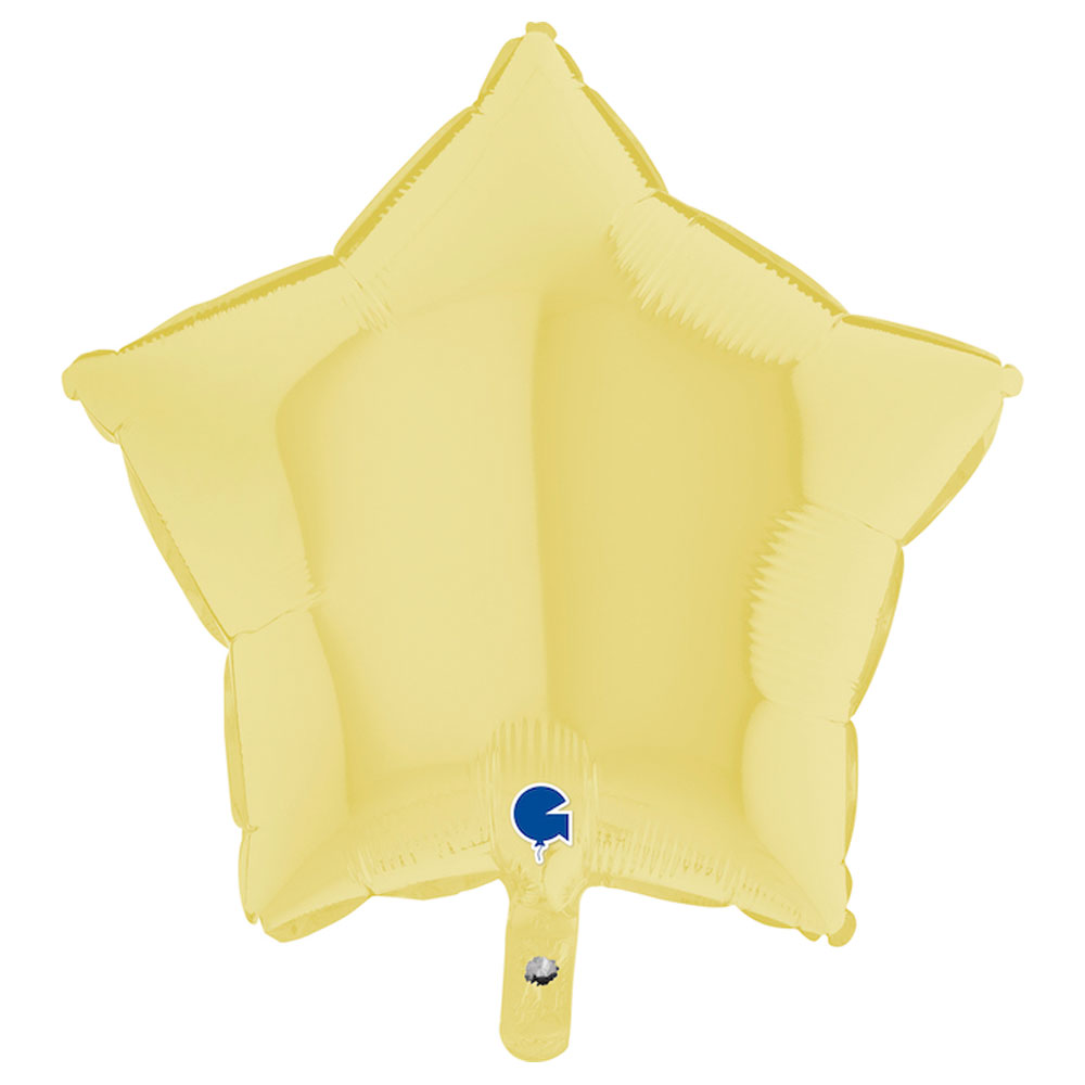 Läs mer om Folieballong Stjärna Pastellgul Matt