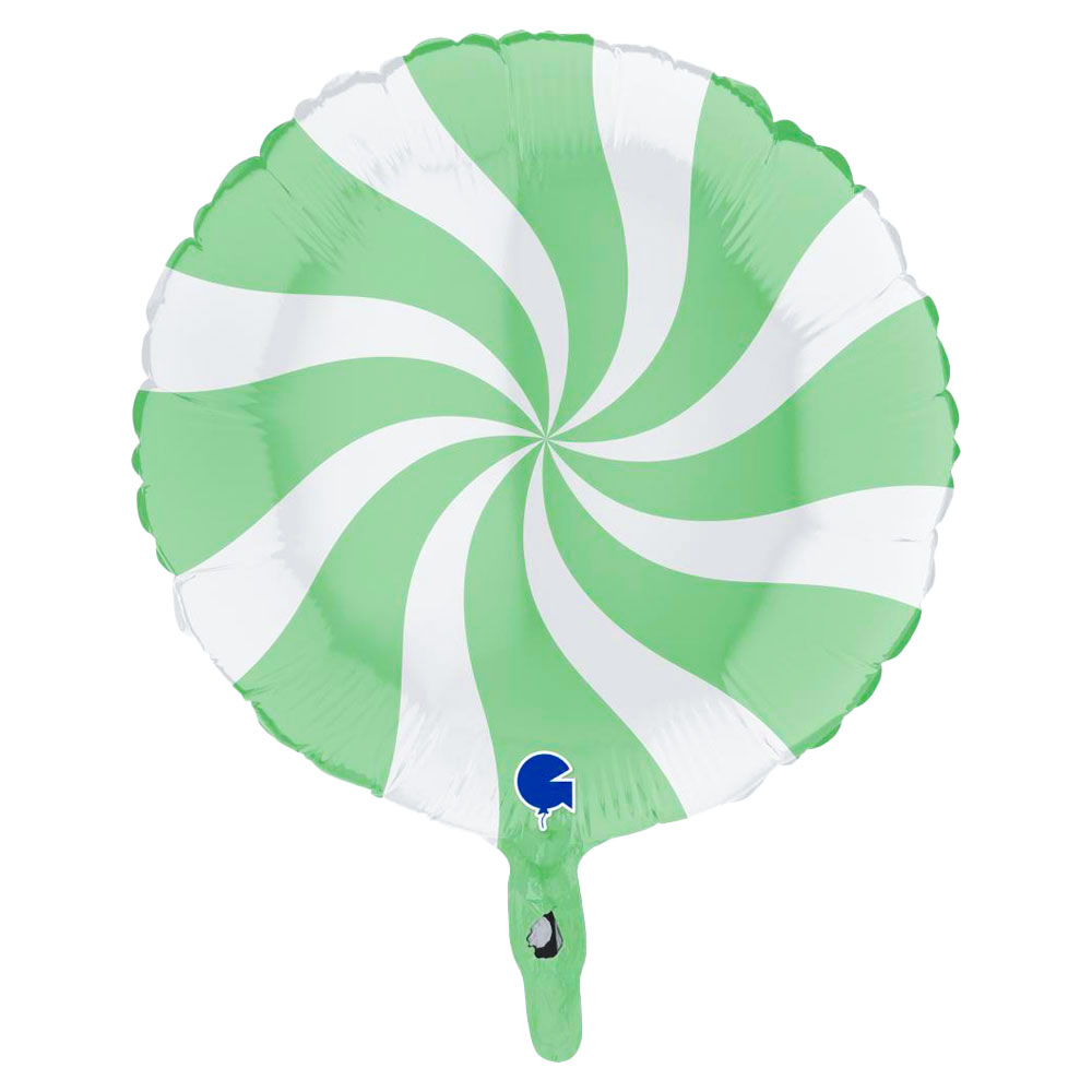 Läs mer om Folieballong Swirly Ljusgrön & Vit