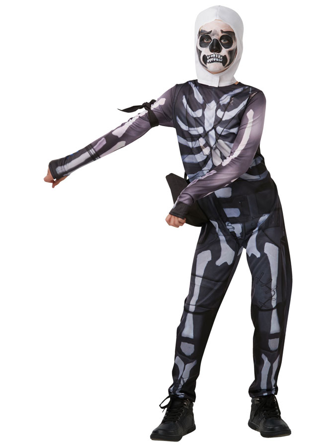 Fortnite Skull Trooper Maskeraddräkt Barn (Small (9-10 år))