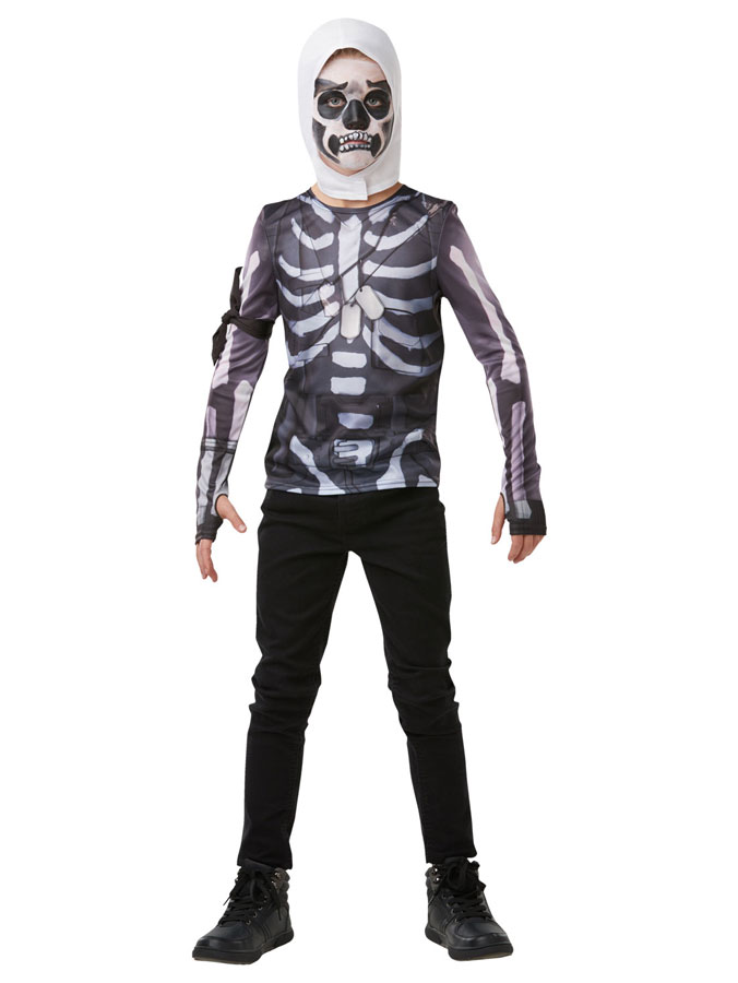 Fortnite Skull Trooper Tröja och Huva Barn (Small (9-10 år))