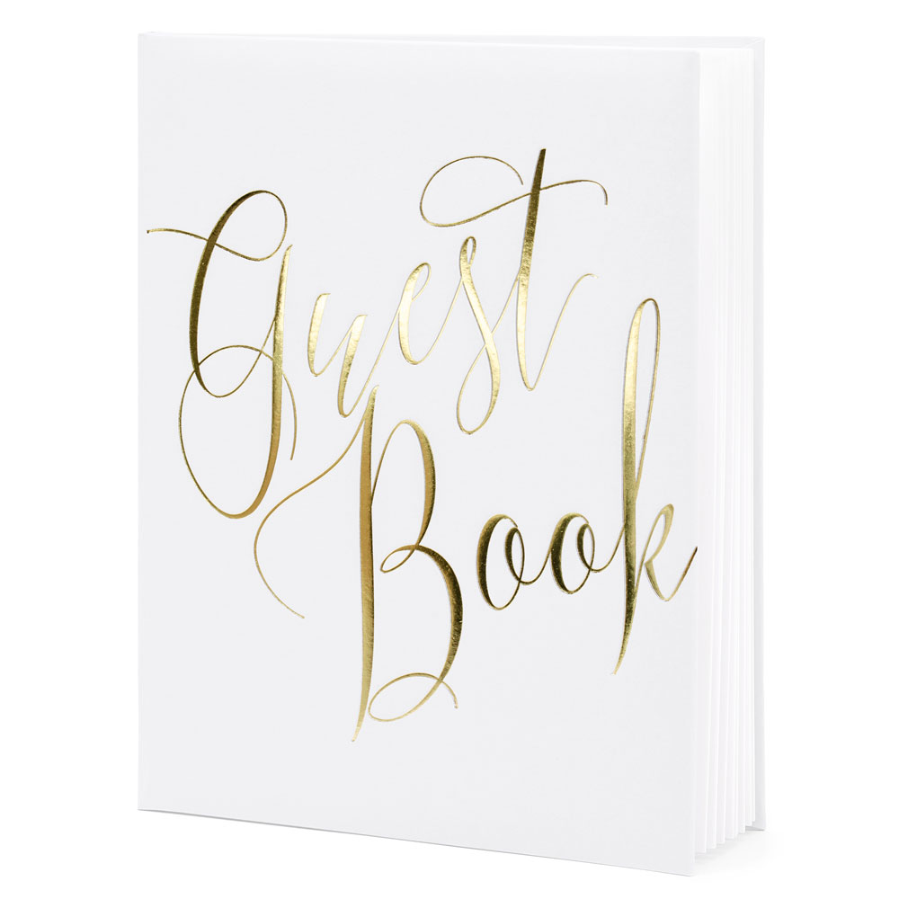 Läs mer om Gästbok Guest Book Vit och Guld