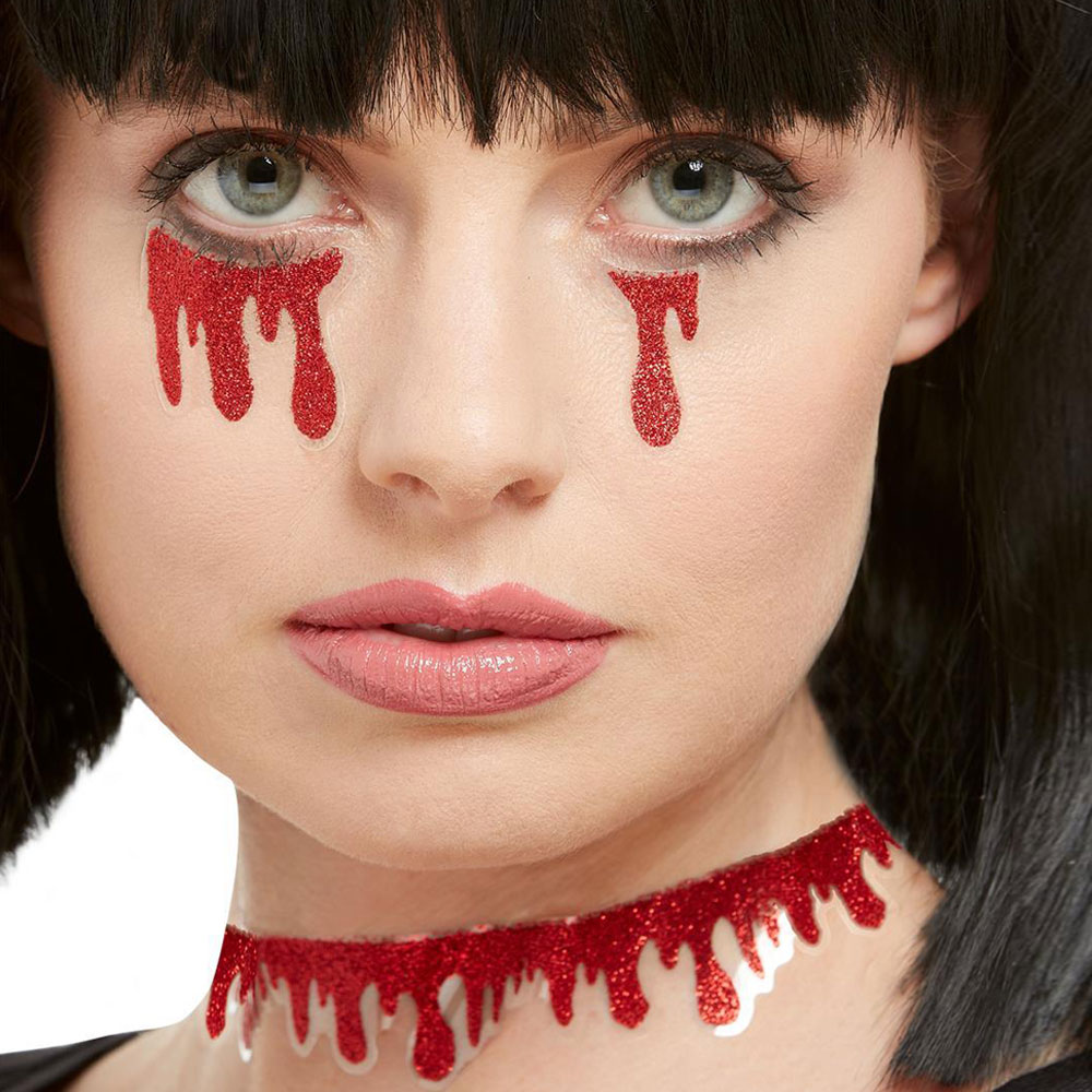 Läs mer om Glittrigt Blod Ansikts- och Kropps Stickers