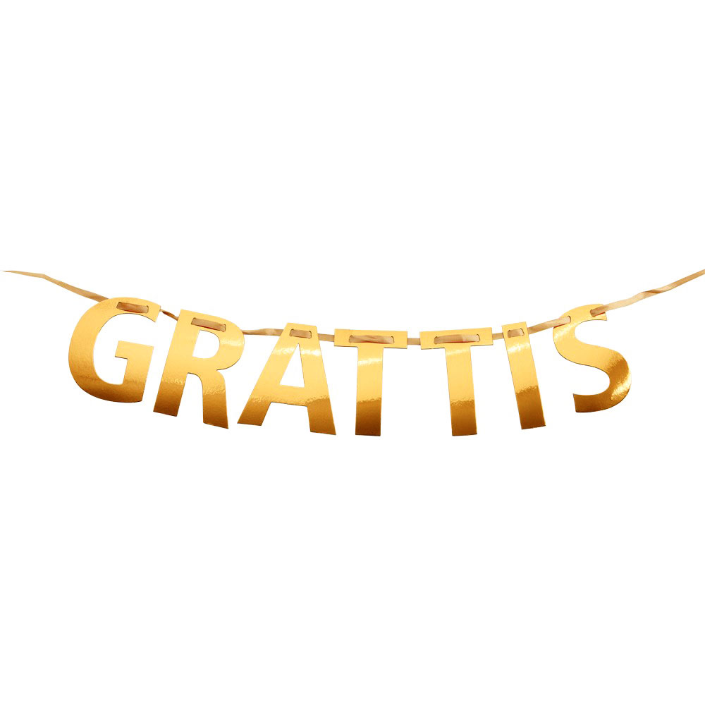 Grattis Banderoll Guld