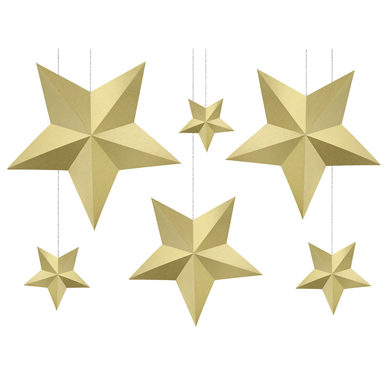 Läs mer om Guldstjärnor Hängande Dekorationer