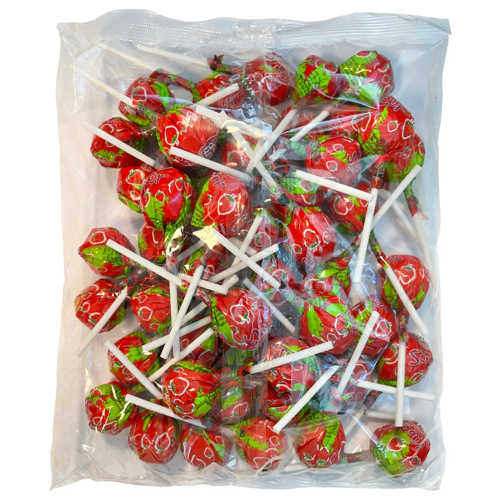 Läs mer om Gum Pop Extra Sour Jordgubb 48-pack