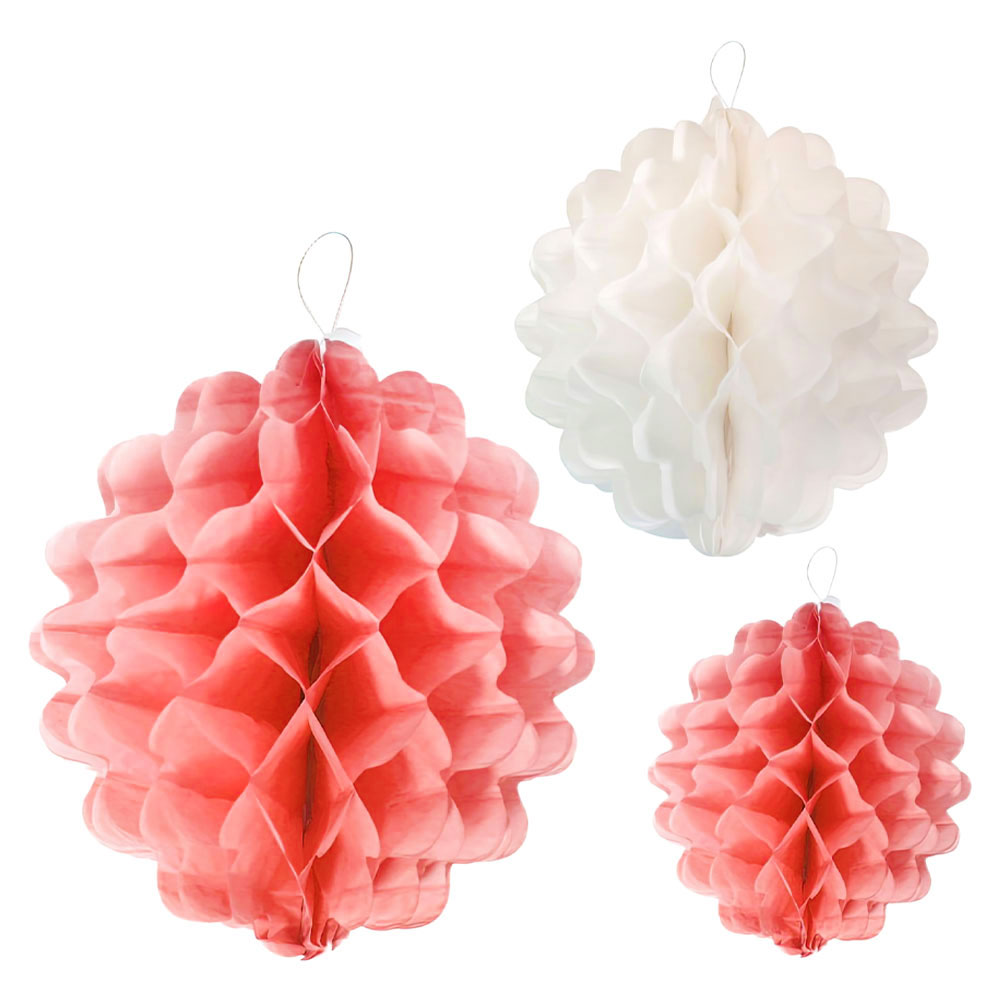 Läs mer om Hängande Honeycombs Ljusrosa och Vit
