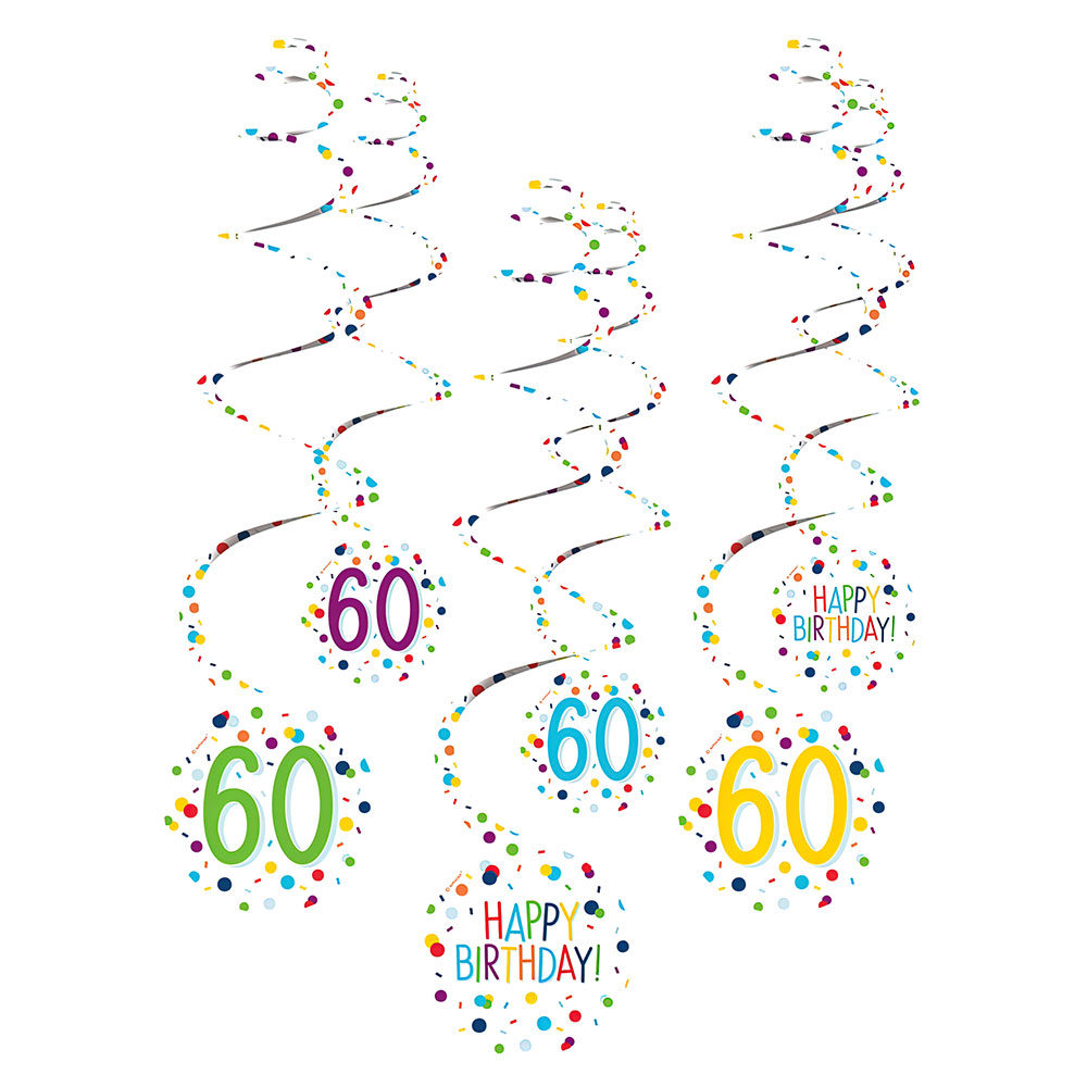 Läs mer om Hängande Swirls 60 år Confetti Birthday