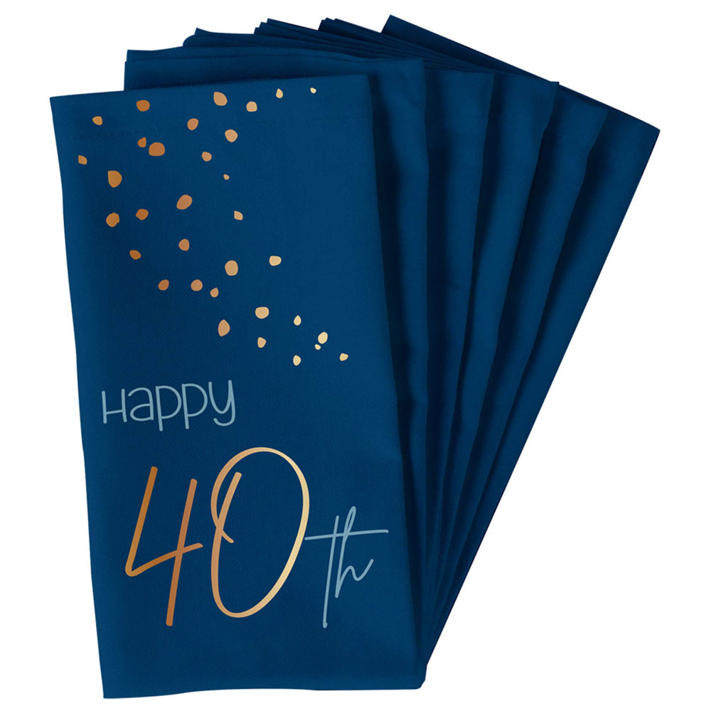 Läs mer om Happy 40th Servetter Mörkblå