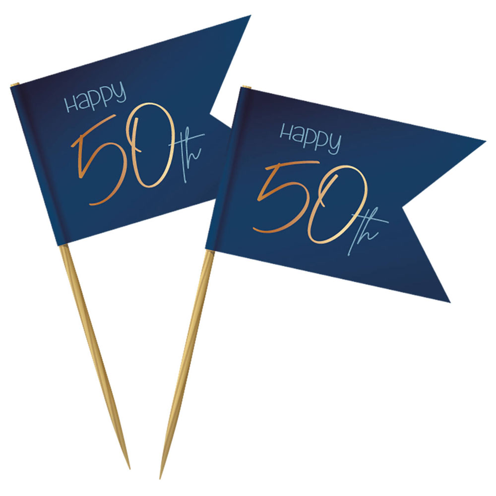 Läs mer om Happy 50th Party Picks Mörkblå