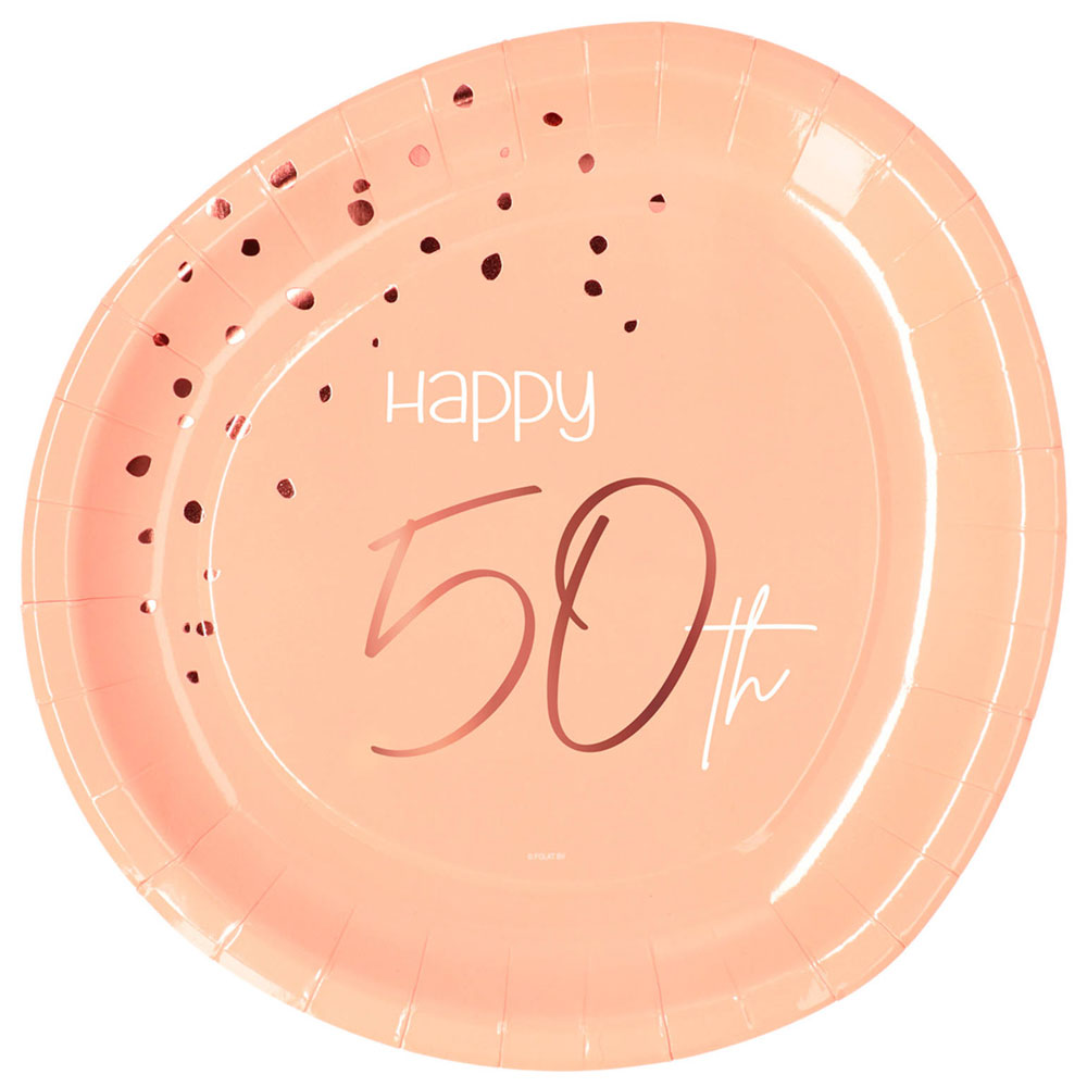 Läs mer om Happy 50th Tallrikar Ljusrosa