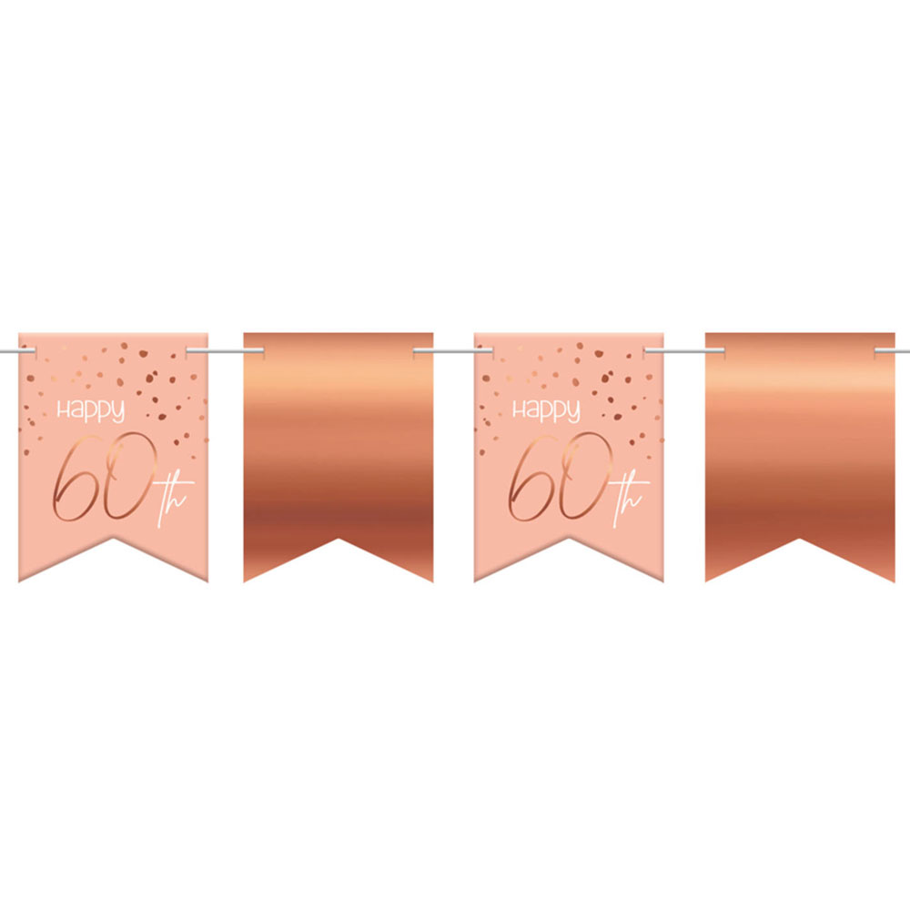 Happy 60th Girlang Ljusrosa & Roséguld