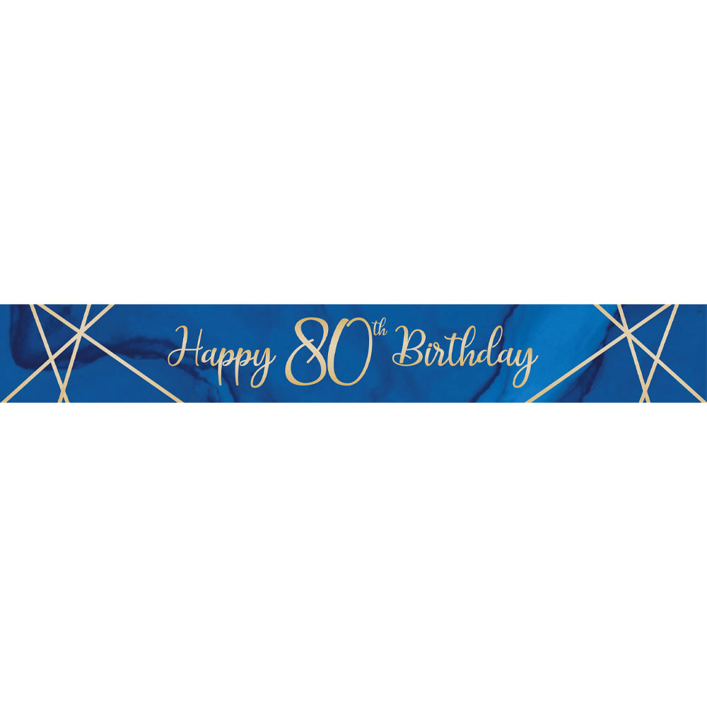 Läs mer om Happy 80th Birthday Girlang Marinblå
