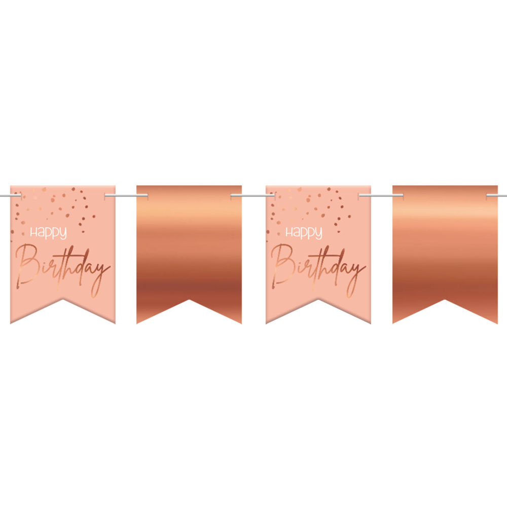 Happy Birthday Girlang Ljusrosa & Roséguld