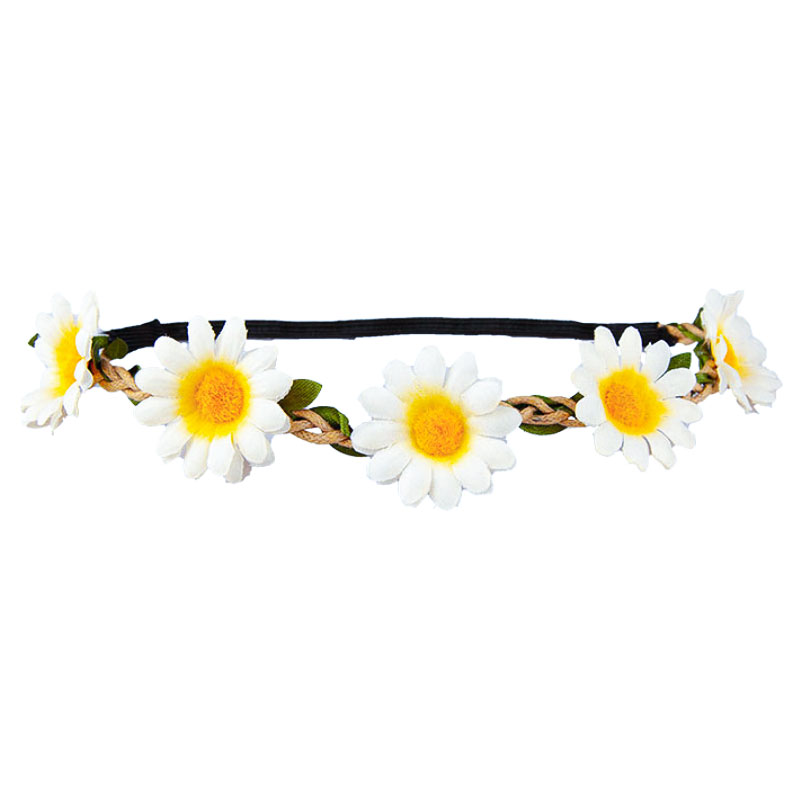 Hårband med Blommor Vit