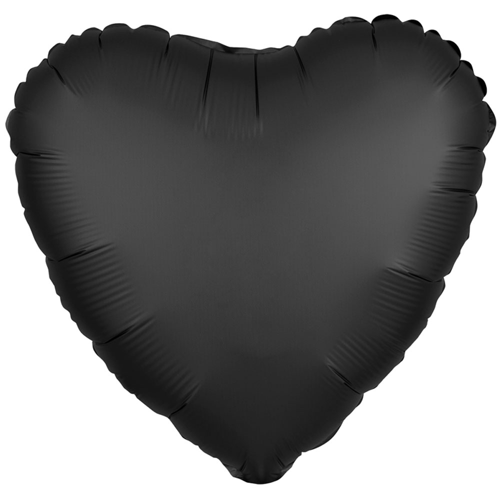 Hjärtballong Folie Onyx Svart Satinluxe