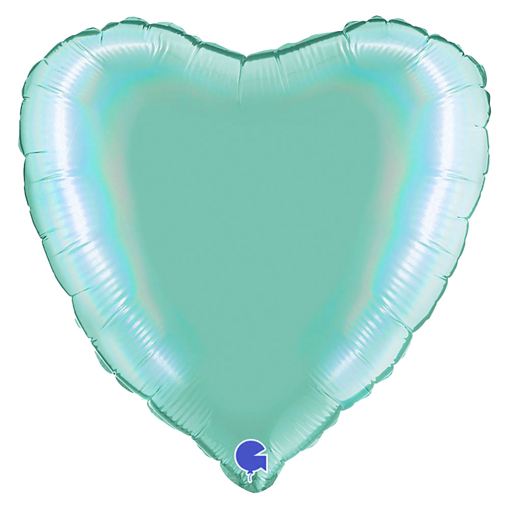 Läs mer om Hjärtballong Holografisk Platinum Tiffany