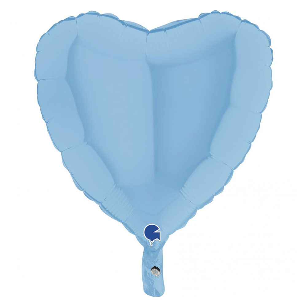 Hjärtballong Matt Pastellblå 46 cm