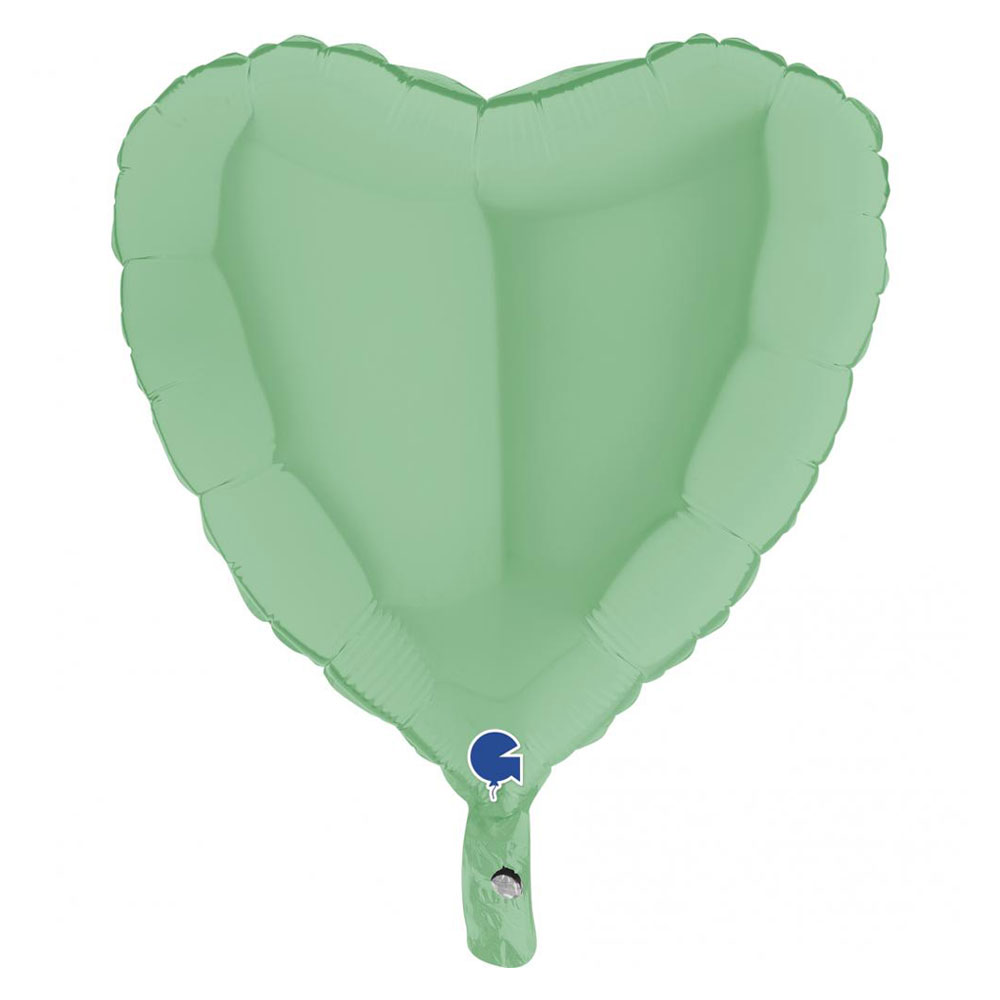 Läs mer om Hjärtballong Matt Pastellgrön 46 cm