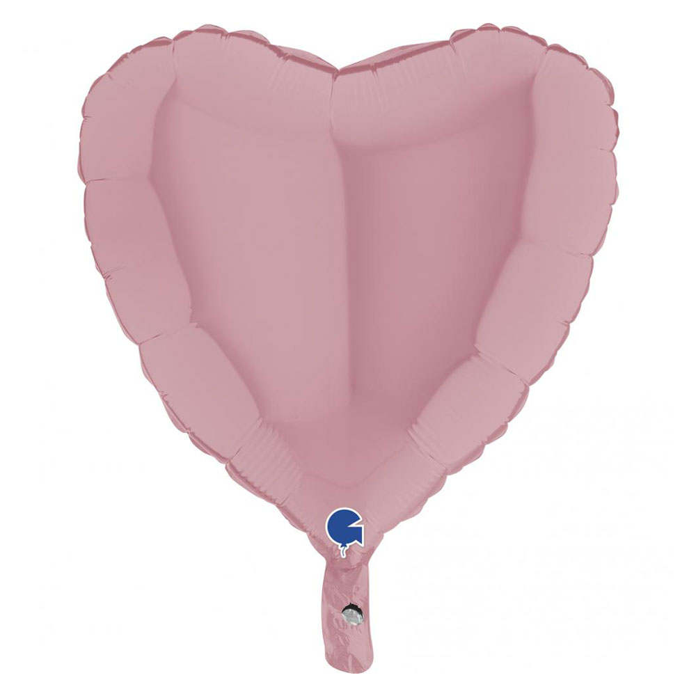 Läs mer om Hjärtballong Matt Pastellrosa 46 cm