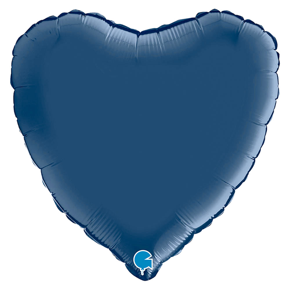 Läs mer om Hjärtballong Satin Navy Blå
