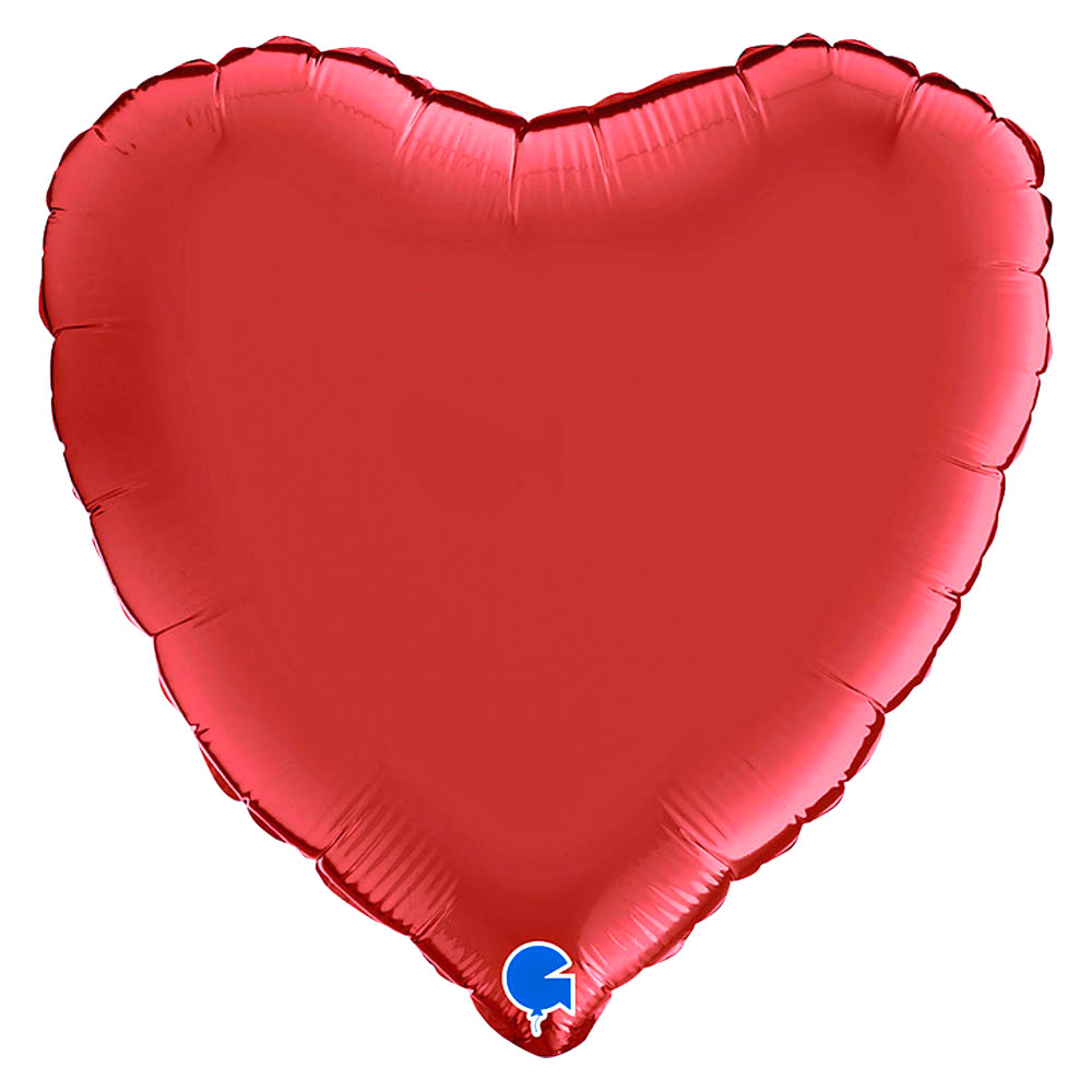Hjärtballong Satin Röd