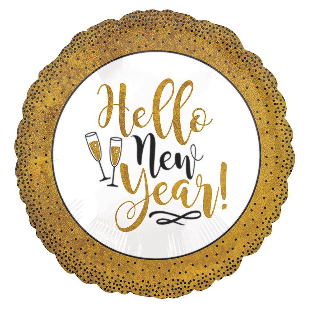 Läs mer om Holografisk Happy New Year Ballong