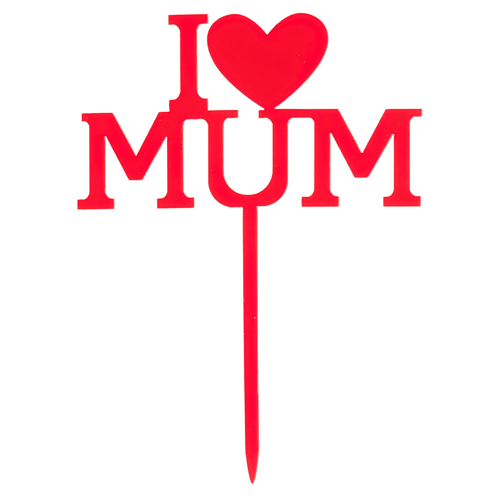 Läs mer om I Love Mum Tårtdekoration