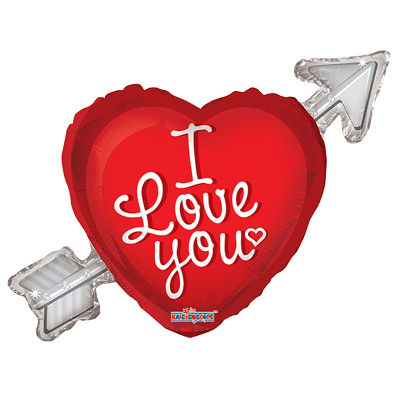 Läs mer om I Love You Hjärta med Pil Folieballong XL