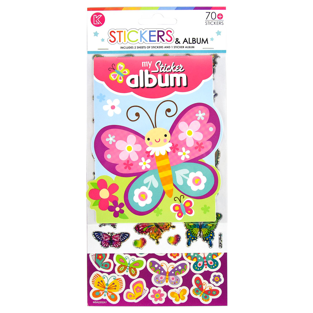 Klistermärken med klistermärkenalbum Fjärilar