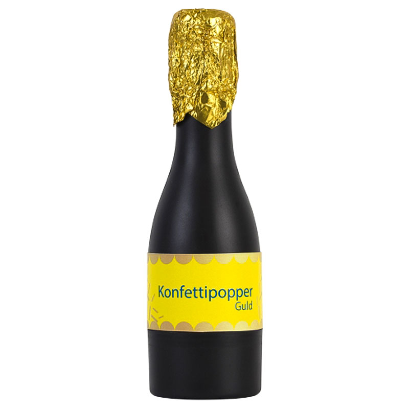 Läs mer om Konfettipopper Champagneflaska Guld