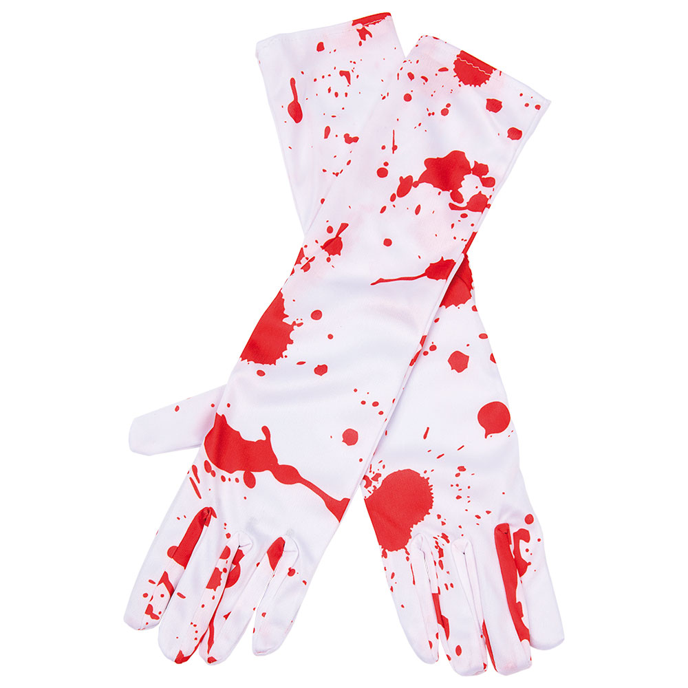 Läs mer om Långa Blodiga Halloween Handskar