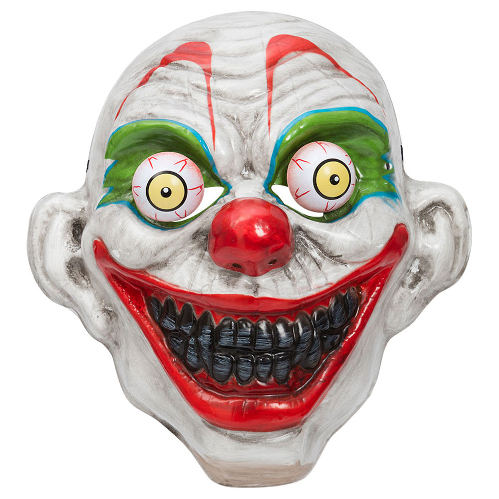 Läs mer om Läskig Clown Mask med Utstående Ögon