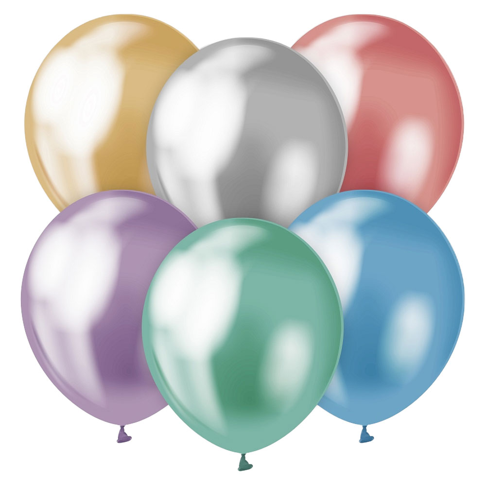 Läs mer om Latexballonger Chrome Mix Platinum
