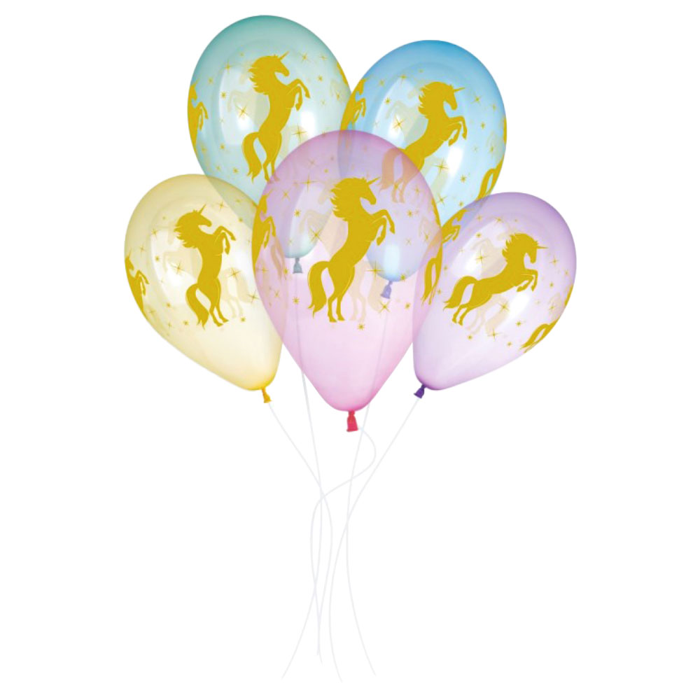 Läs mer om Latexballonger Golden Unicorn