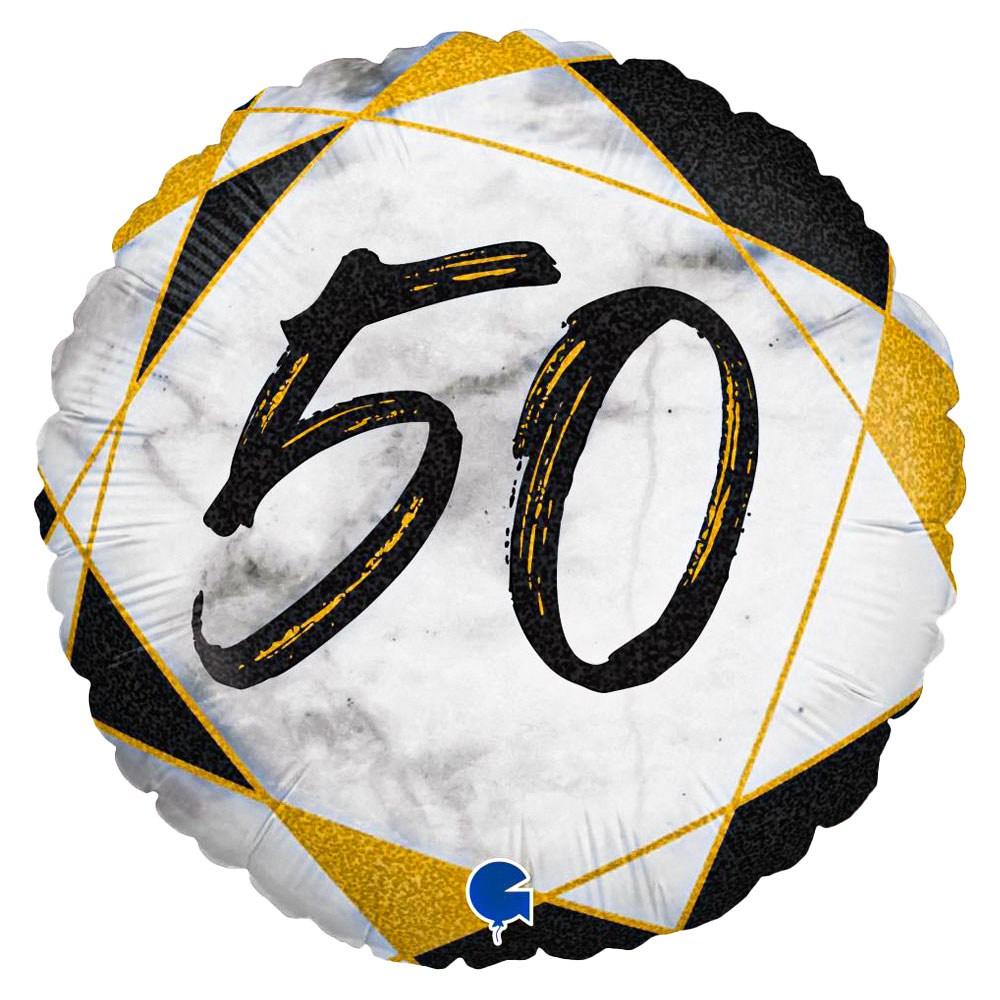 Läs mer om Marble 50 Holografisk Ballong Svart