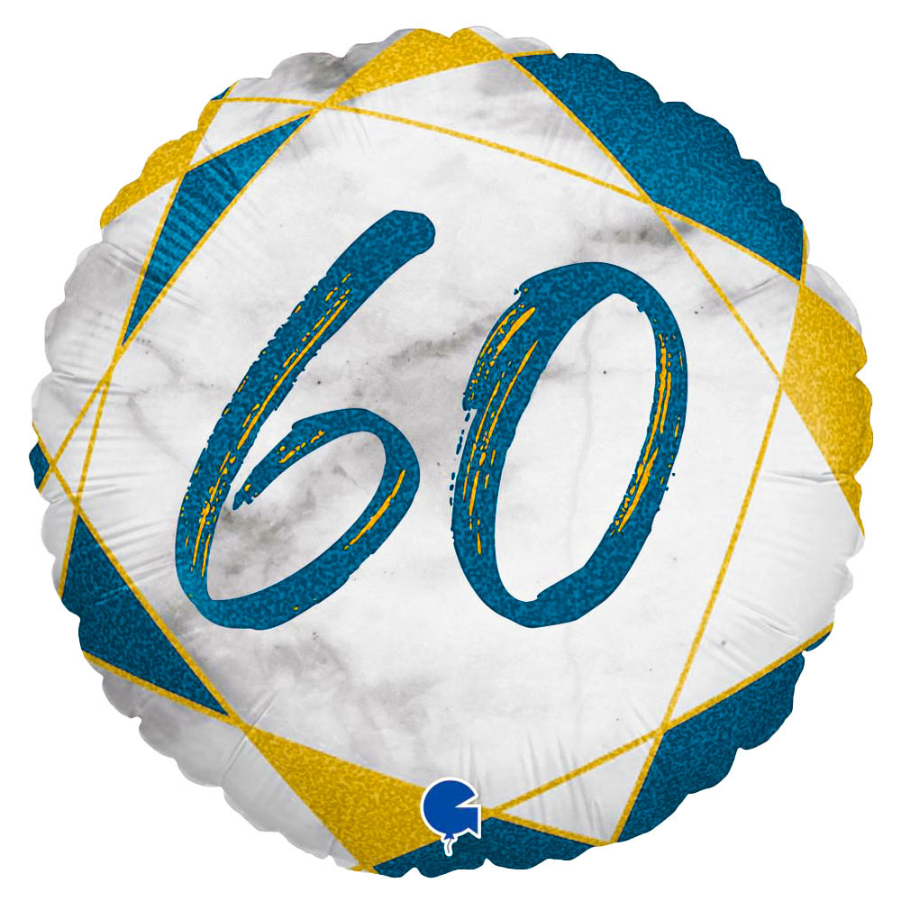 Läs mer om Marble 60 Holografisk Ballong Mörkblå