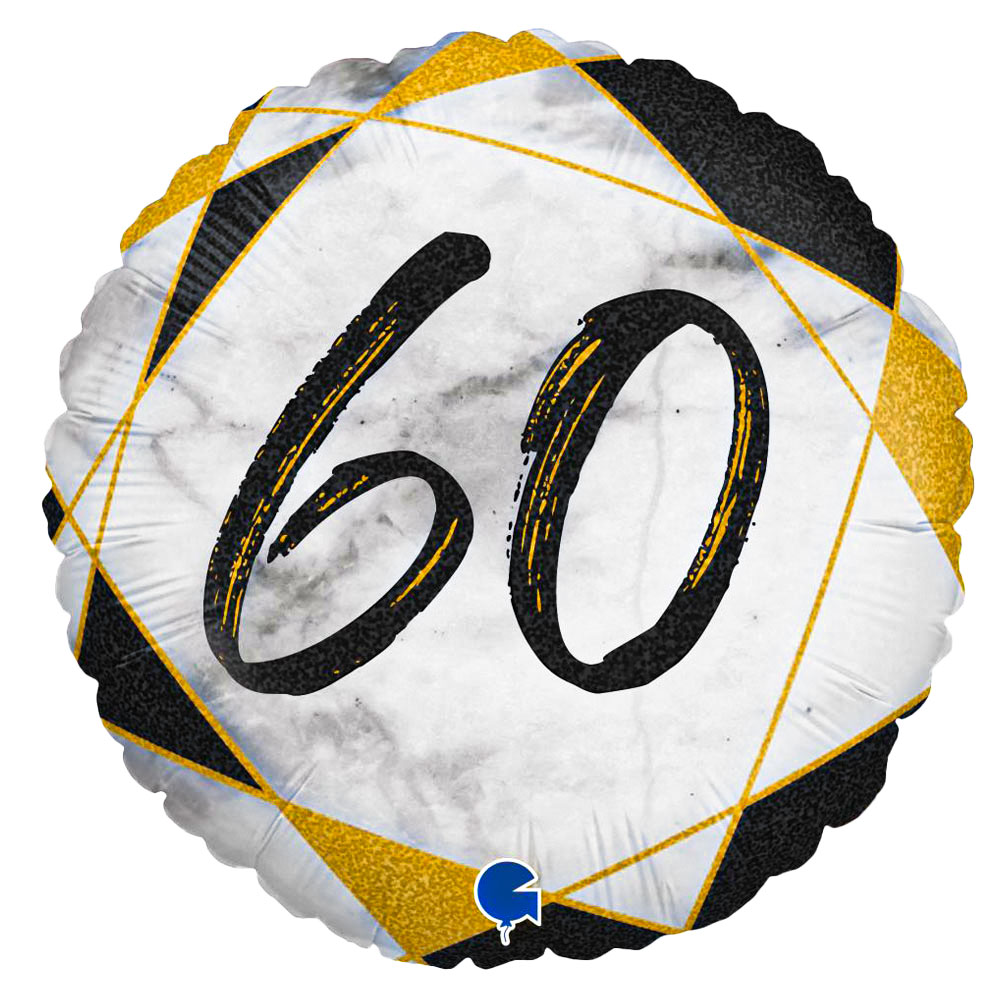 Läs mer om Marble 60 Holografisk Ballong Svart