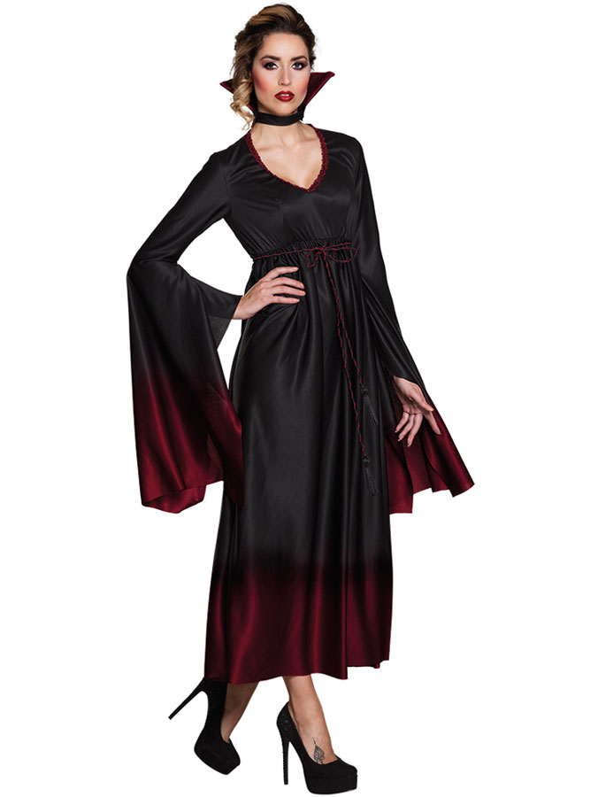 Läs mer om Mörk Ombre Vampyrklänning