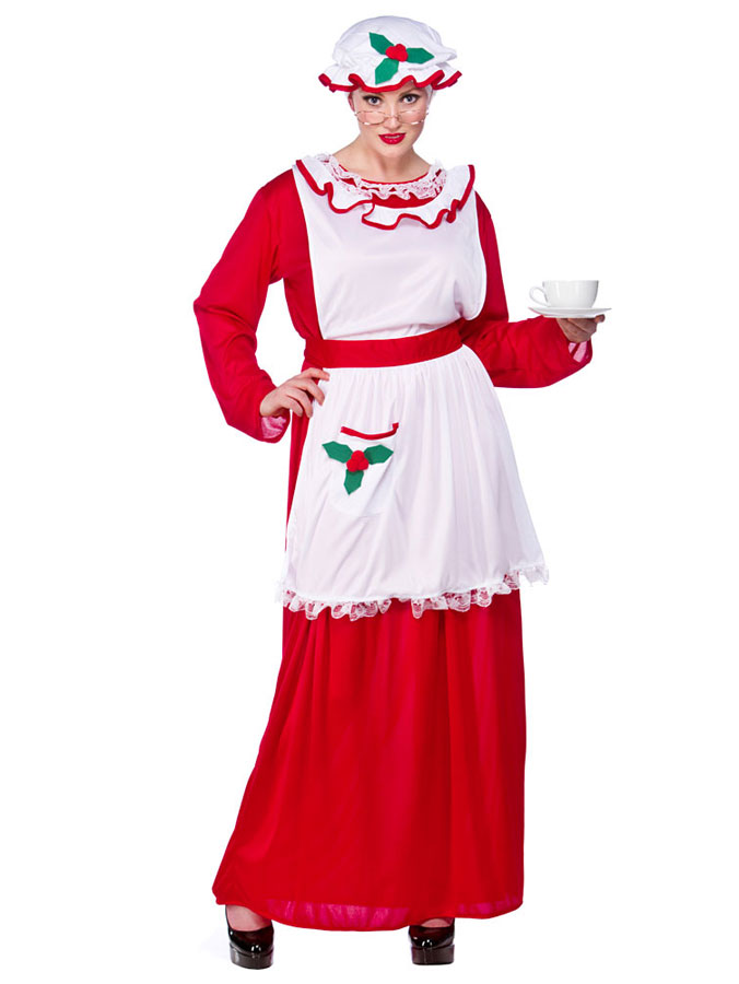 Mrs Santa Claus Maskeraddräkt (One size (Standard))