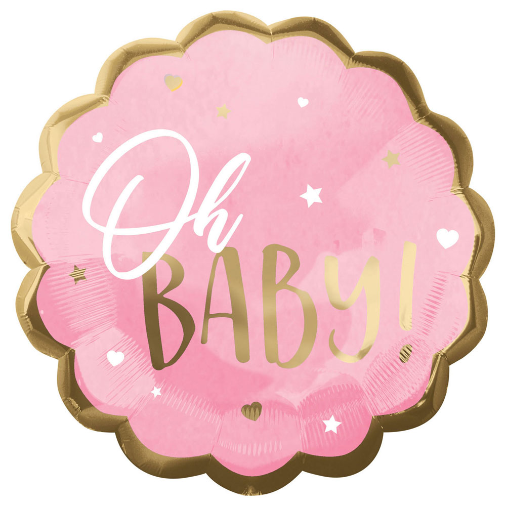 Oh Baby Folieballong Ljusrosa