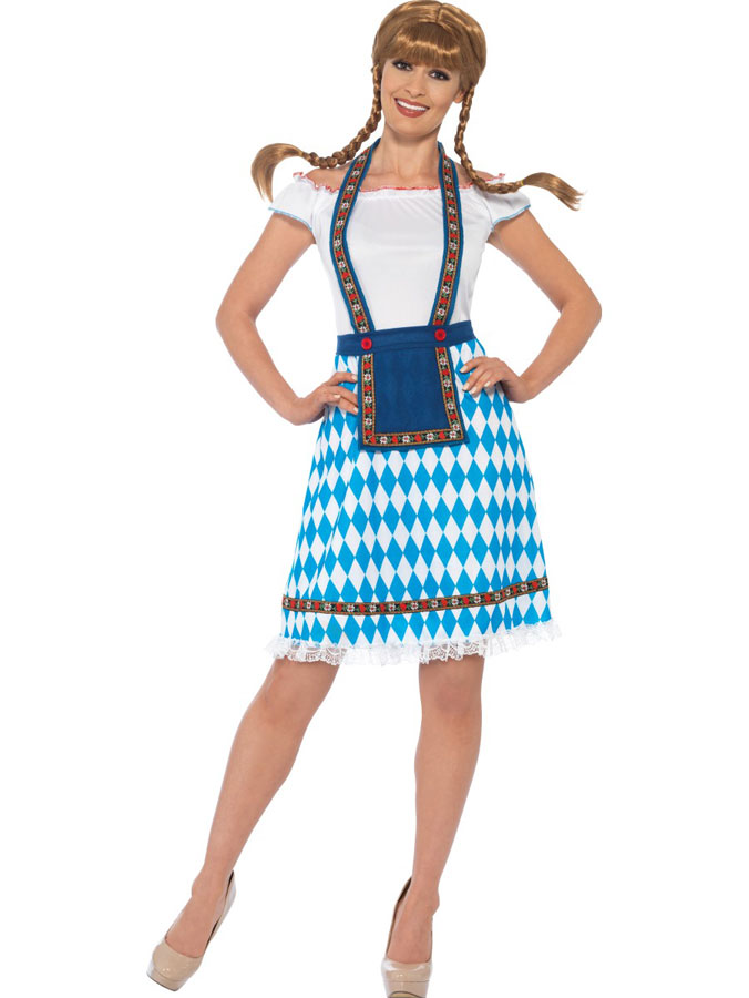 Oktoberfest Klänning Bayern Maskeraddräkt (Small (str. 36-38))