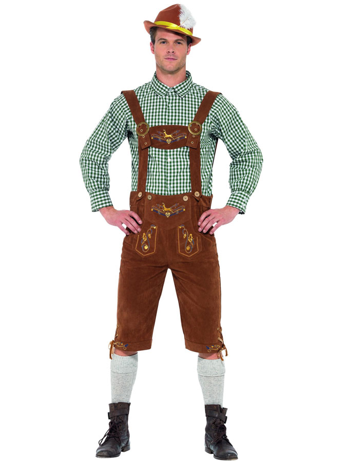 Oktoberfest Lederhosen Dräkt Deluxe (Medium)