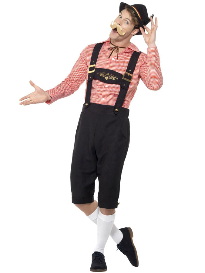 Läs mer om Oktoberfest Lederhosen Dräkt Fake Mocka