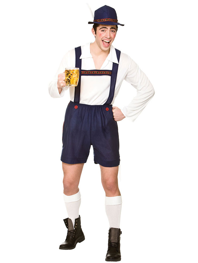 Oktoberfest Lederhosen Dräkt Mörkblå (Small)