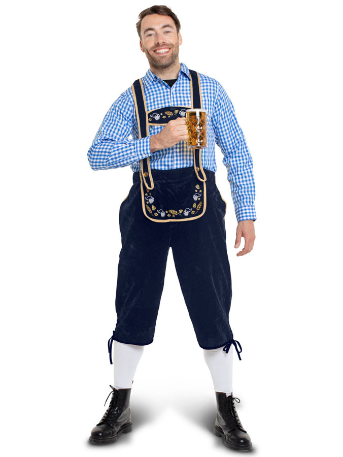 Läs mer om Oktoberfest Lederhosen Mörkblå Deluxe