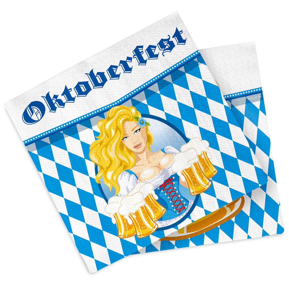 Läs mer om Oktoberfest Servetter med Dirndltjej