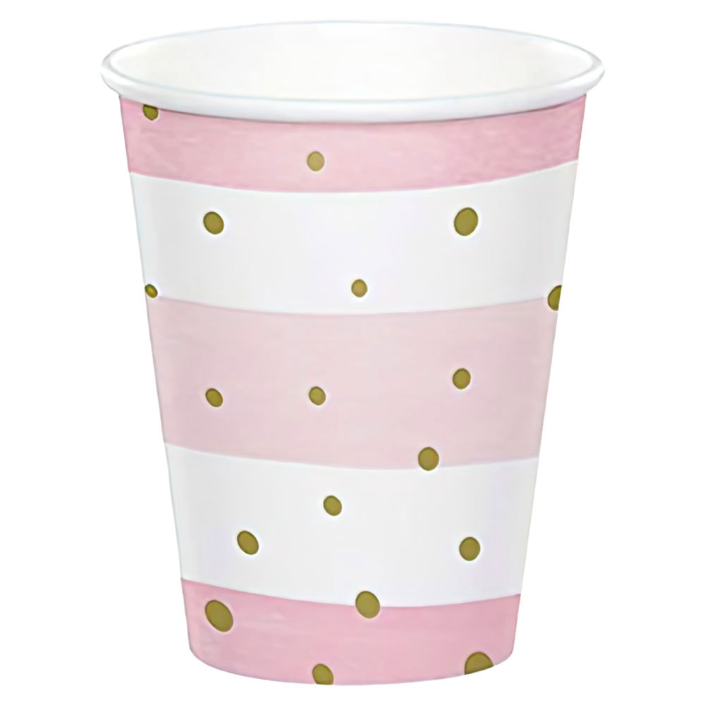 Pappmuggar Guld och Ljusrosa