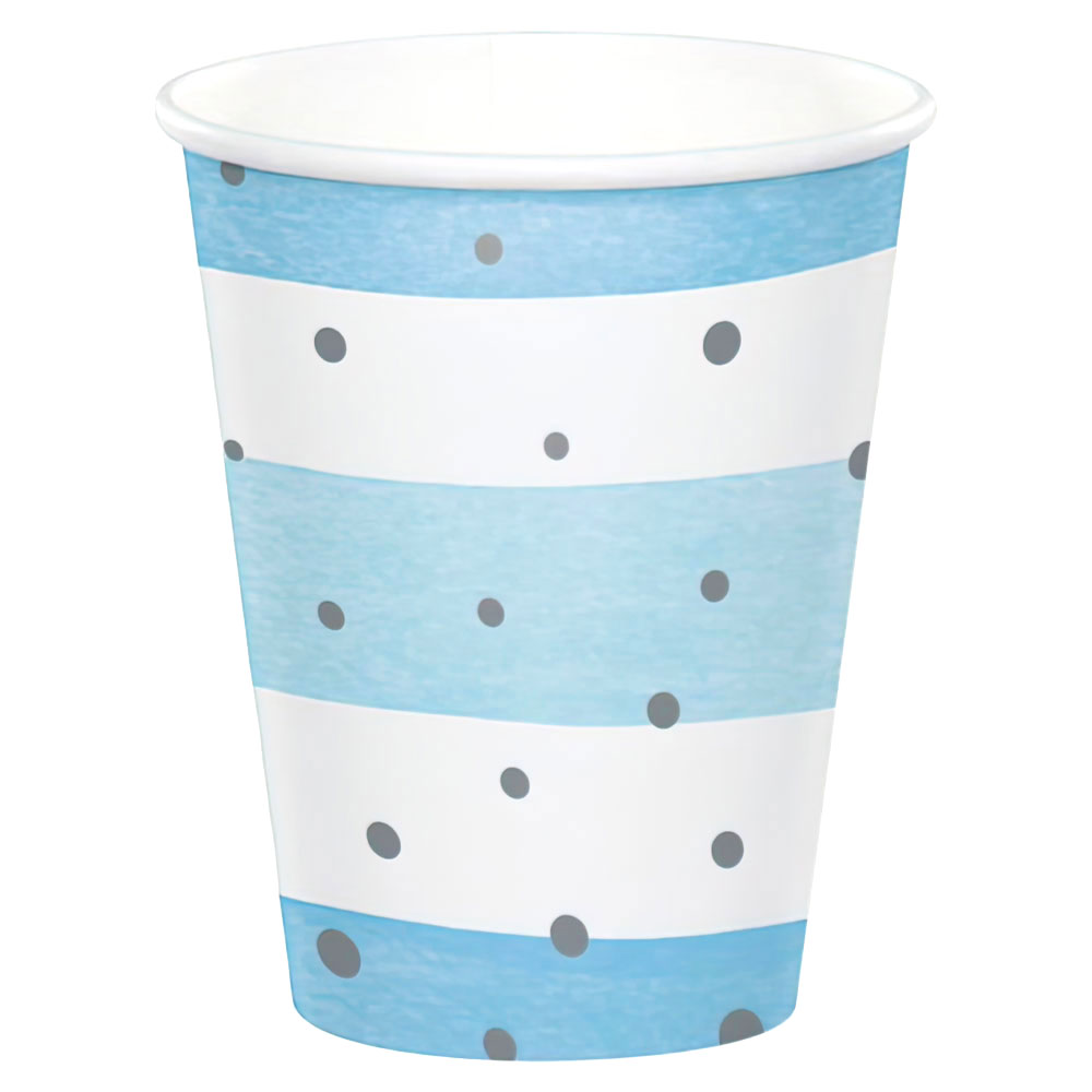 Pappmuggar Silver och Ljusblå